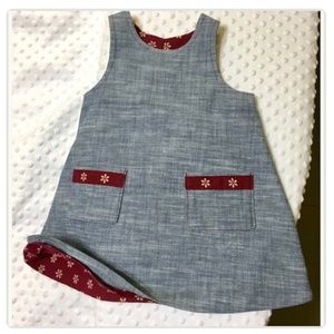 Denim Jumper, Flannel Lining Hanmade